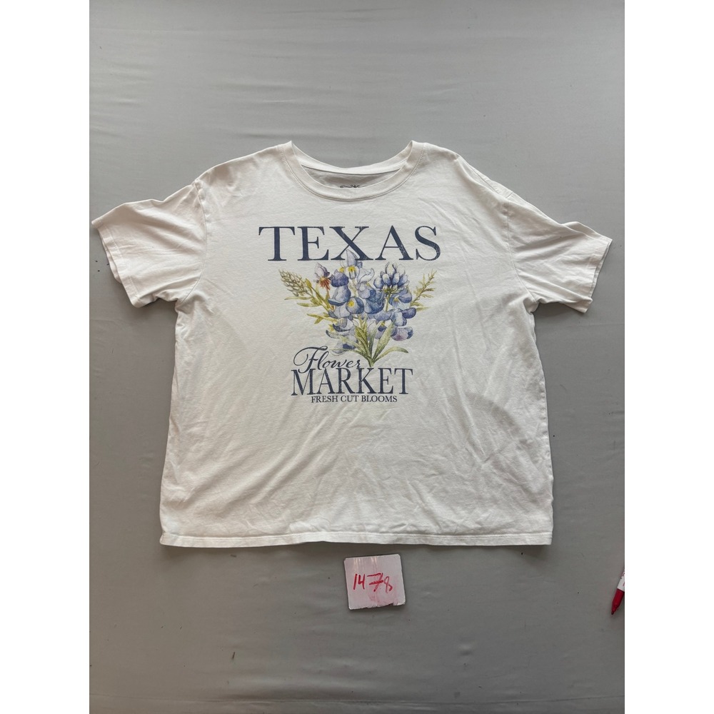 State of Mine Texas Flower Market Bluebonnet Graphic Tee White Large Tee